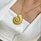 Curvy Sea Shell Gold Necklace