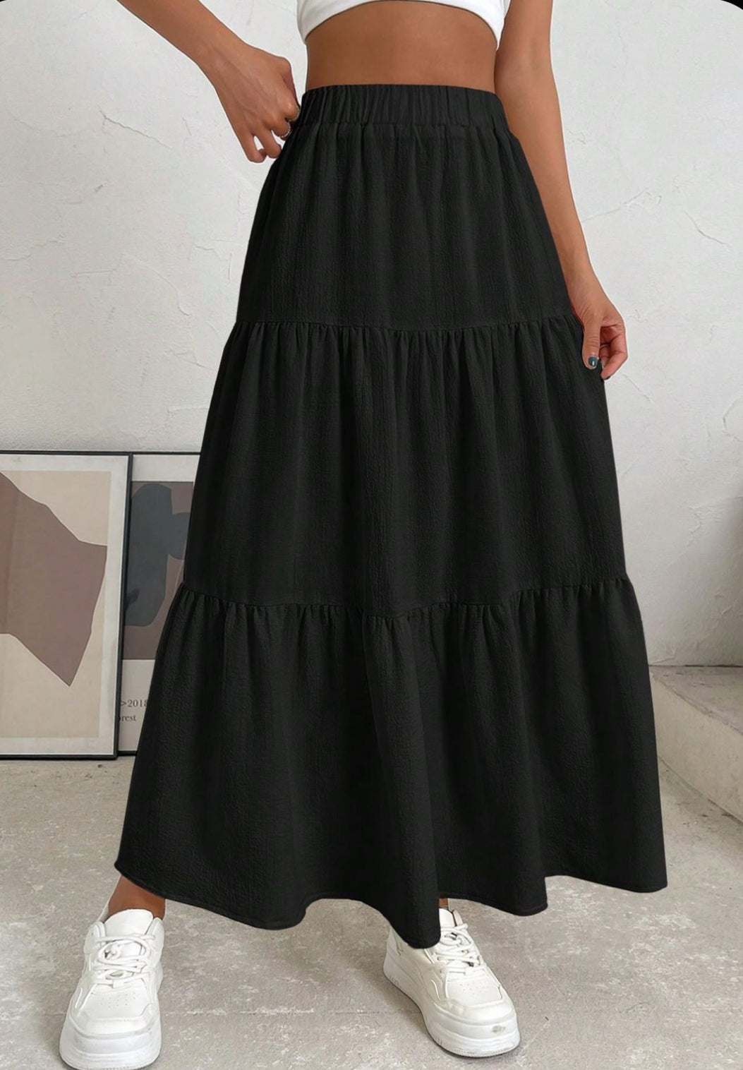 Mykonos Black Flared Skirt