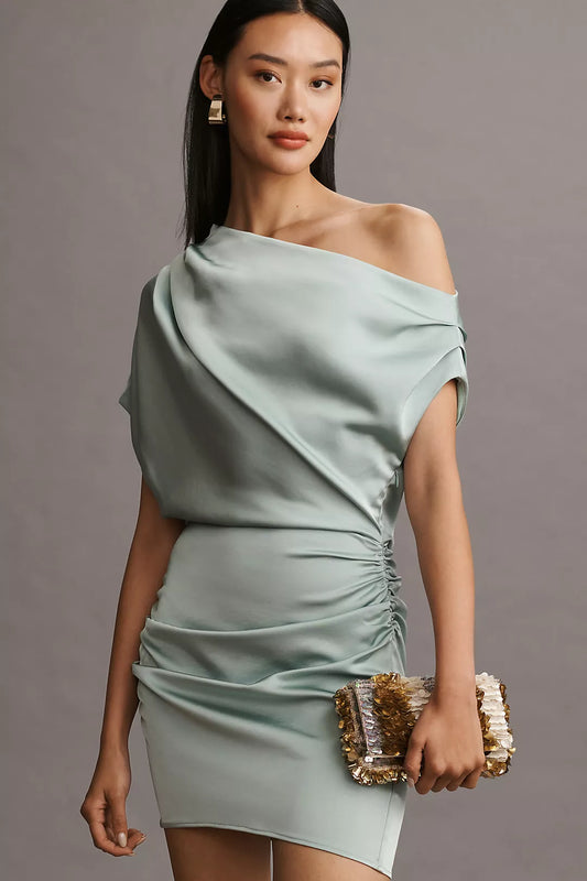 Rahel Off Shoulder Satin Dress