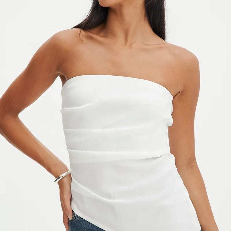 Asymmetrical Strapless Top