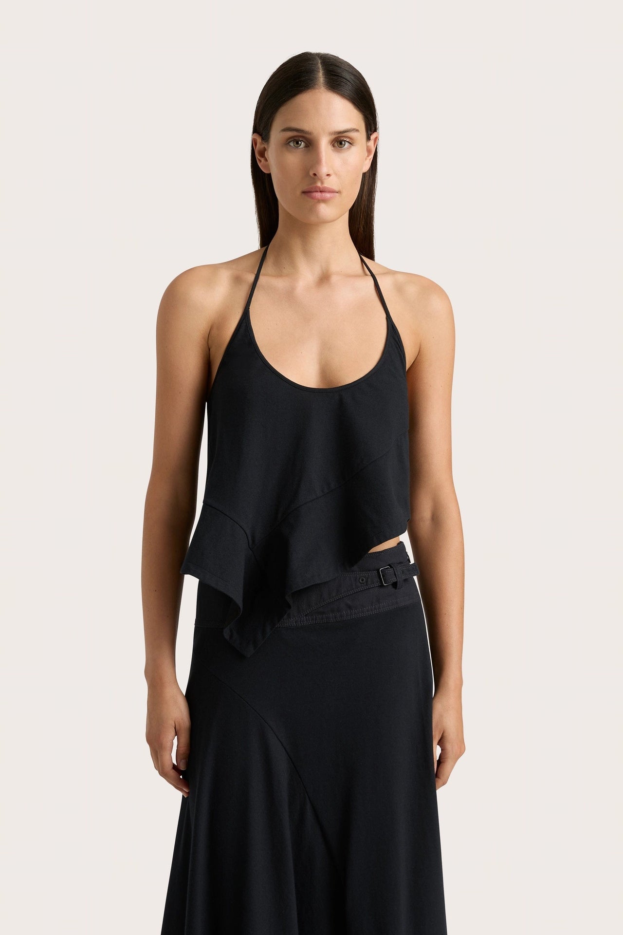 Wavely Black Halter Neck Top