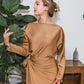 Jaqulene Wrap Satin Dress