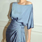 Jaqulene Wrap Satin Dress