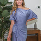 Jaqulene Wrap Satin Dress