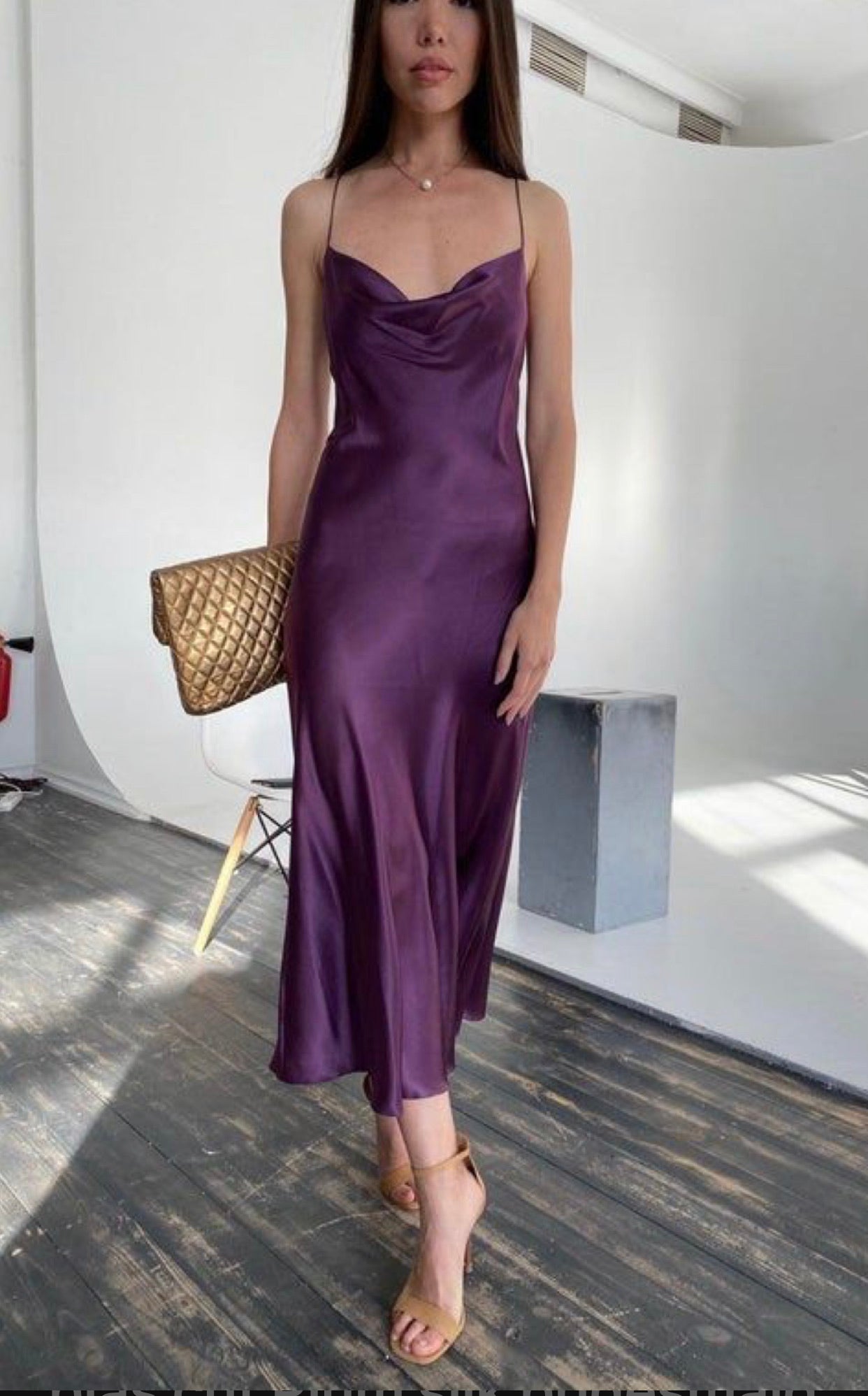 Buy online Purple Self Design High Slit Dress from western wear for Women  by Molly & Michel for ₹1069 at 64% off | 2024 Limeroad.com