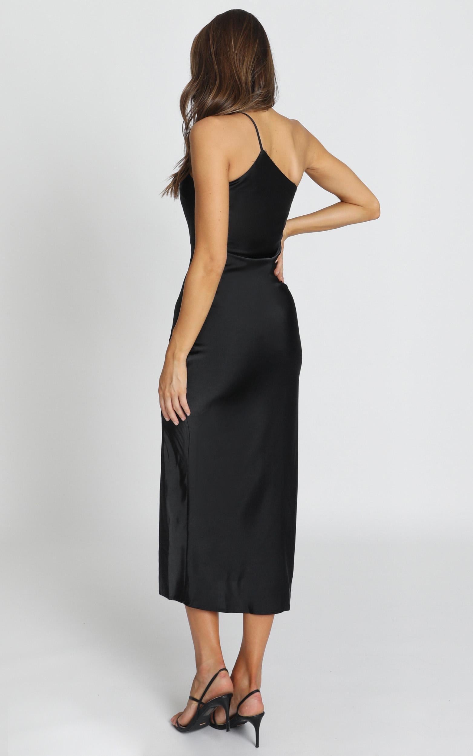 Topshop black satin on sale dress